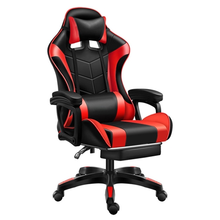 Gaming Chair with Footrest Red Black