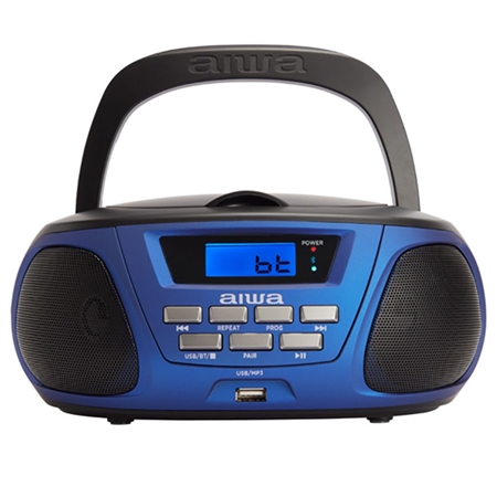 Aiwa BBTU300BL Protable Boombox With FM RadioBlue