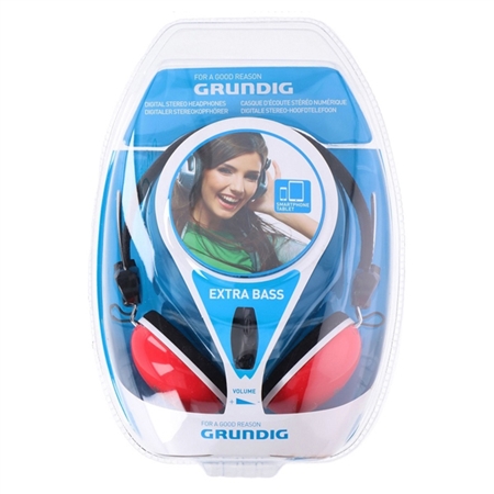 Grundig Stereo Headphones Extrabass Red