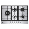 BEKO HIMW95225SX Built-in Gas Hob 5*Burner Black Cast-Iron 90cm Knob-Control Silver