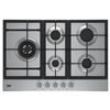 BEKO HQAW75225SX Built-in Gas Hob 5*Burner Stainless-Steel Cast-Iron 75cm Knob-Control